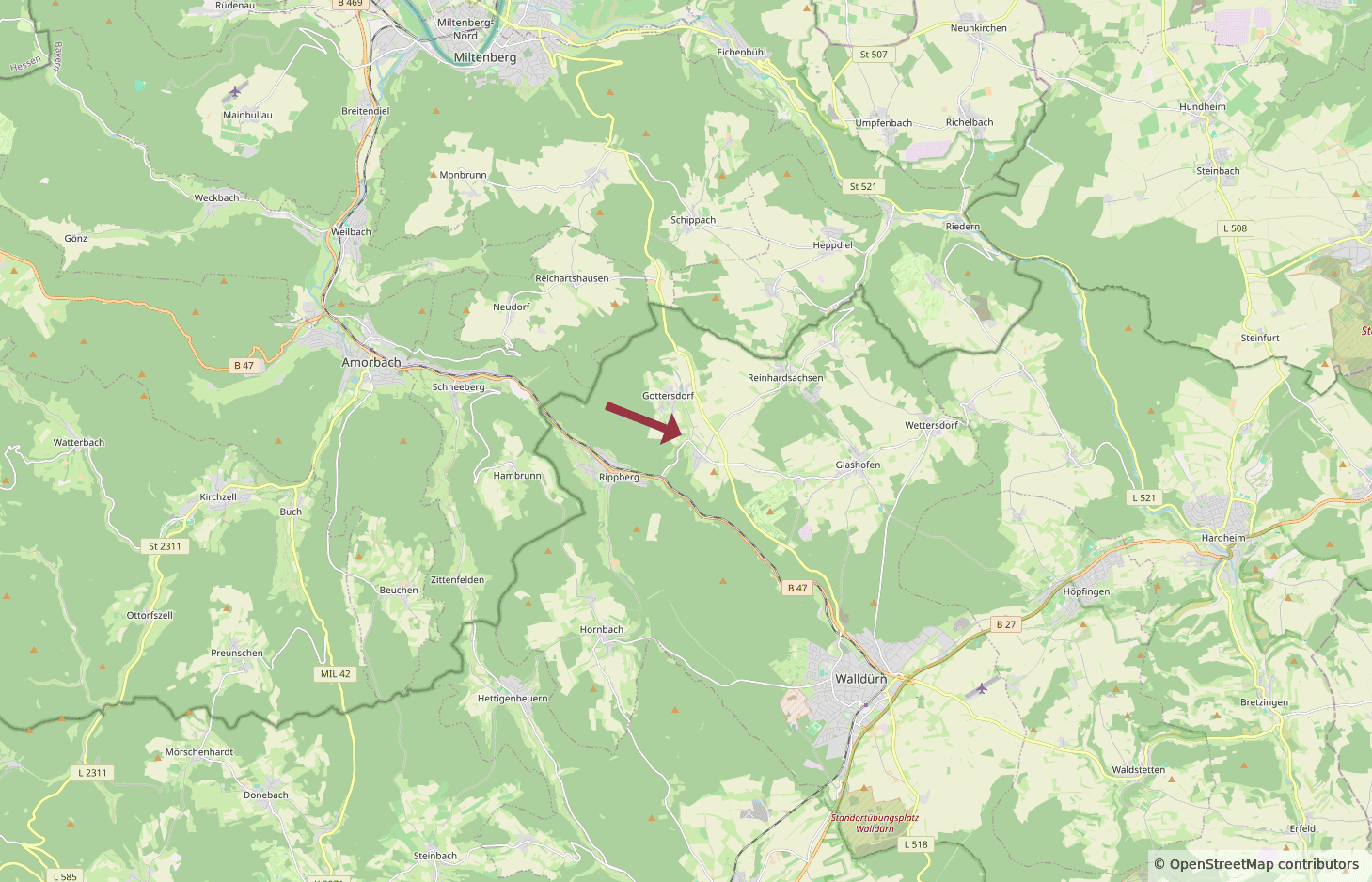 Karte mit unserem Standort, erstellt mit OpenStreetMap